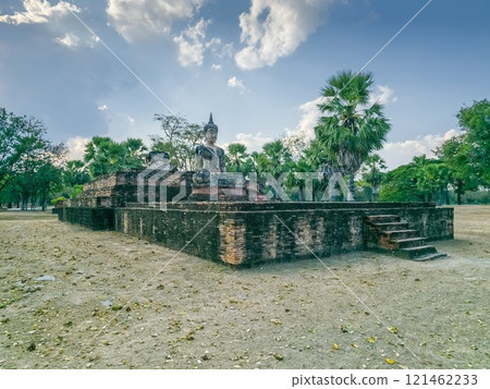 Stone Buddha statue at Wat Maechon temple, Sukhothai, Thailand Stone Buddha statue at Wat Maechon temple, Sukhothai, Thailand 121462233