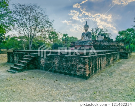 Stone Buddha statue at Wat Maechon temple, Sukhothai, Thailand Stone Buddha statue at Wat Maechon temple, Sukhothai, Thailand 121462234