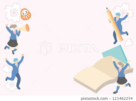 Isometric frame student exam study education person male female background illustration material Isometric frame student exam study education person male female background illustration material 121462254