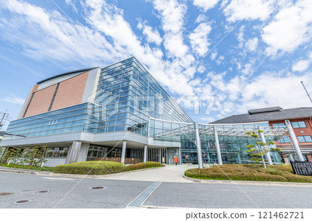 Akitakata City Hall on a sunny day in Akitakata City, Hiroshima Prefecture 121462721