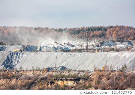 Stone crushers in large calcareous quarry Stone crushers in large calcareous quarry 121462770