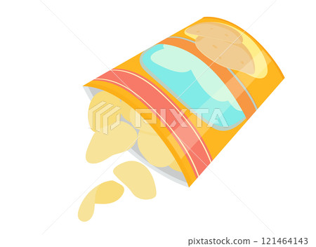 一袋薯片的插圖 121464143