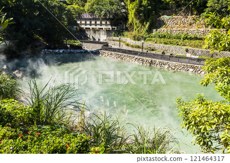 Beautiful view of Thermal Valley in Beitou, Taipei, Taiwan, Located beside Beitou Hot Spring Park. 121464317
