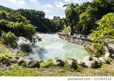 Beautiful view of Thermal Valley in Beitou, Taipei, Taiwan, Located beside Beitou Hot Spring Park. 121464318