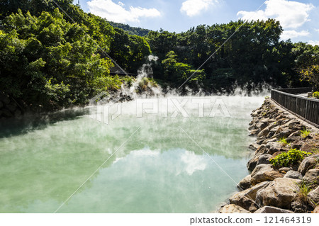 Beautiful view of Thermal Valley in Beitou, Taipei, Taiwan, Located beside Beitou Hot Spring Park. 121464319