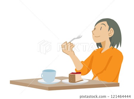 Woman tasting cake Woman tasting cake 121464444