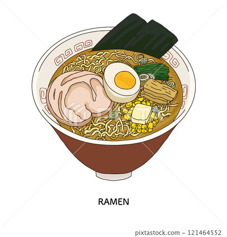 北海道拉麵線描插圖 北海道拉麵線描插圖 121464552