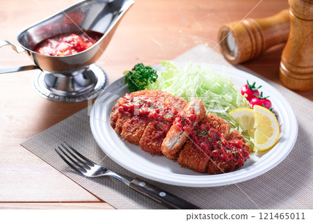 Pork cutlet with tomato sauce Pork cutlet with tomato sauce 121465011