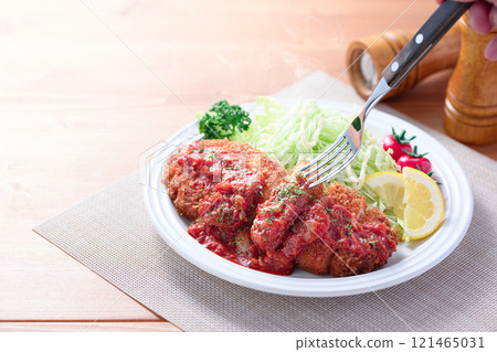 Pork cutlet with tomato sauce Pork cutlet with tomato sauce 121465031
