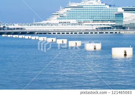 Breakwater and seabirds at Shanghai Wusongkou International Cruise Port Terminal Breakwater and seabirds at Shanghai Wusongkou International Cruise Port Terminal 121465083