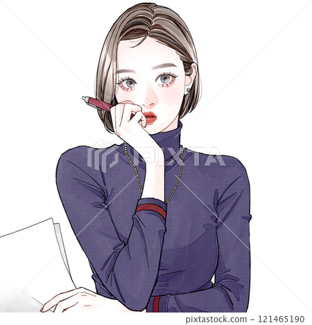 A woman working A woman working 121465190