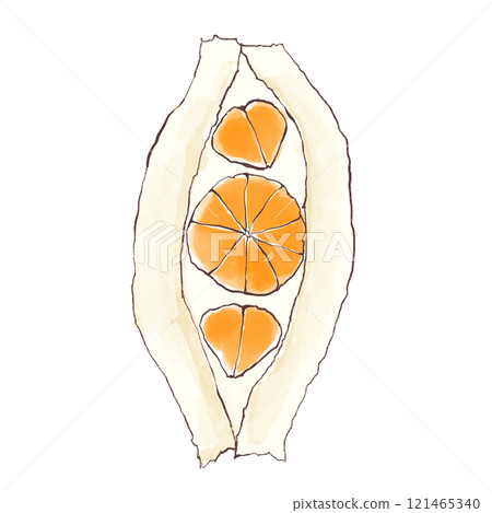 Simple fruit sandwich (mandarin orange) illustration Simple fruit sandwich (mandarin orange) illustration 121465340