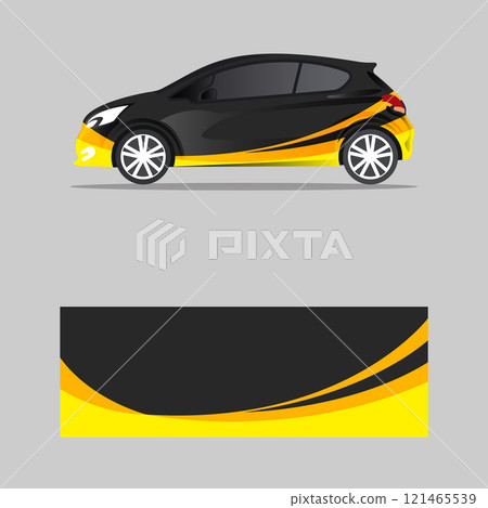 wrapping car decal wave design vector 121465539