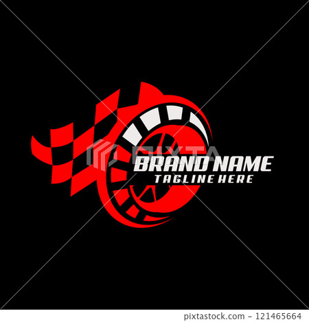 auto speed wheel flag racing logo design vector auto speed wheel flag racing logo design vector 121465664