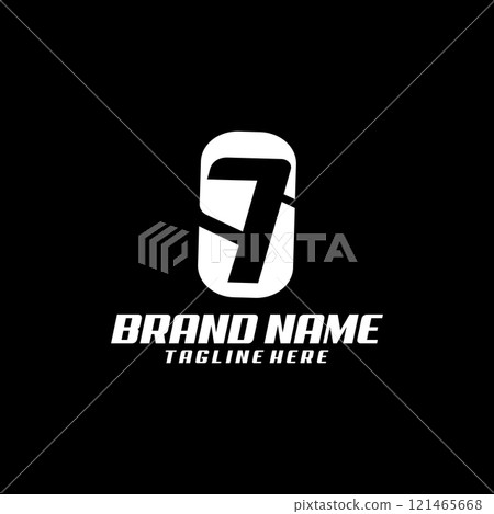 abstract monogram initial S 7 logo design vector 121465668