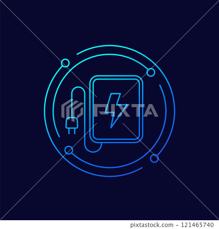 wireless charger icon, linear design 121465740