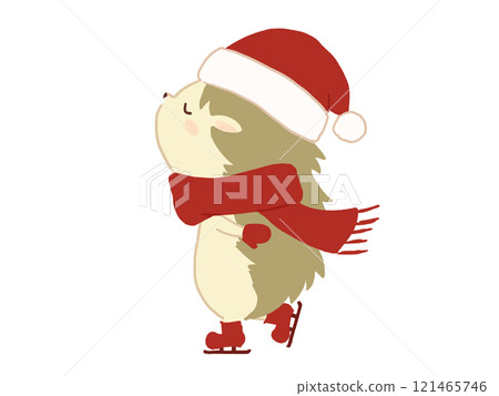 Illustration of a hedgehog skating 121465746