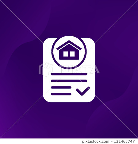 mortgage application icon, approved house loan 121465747