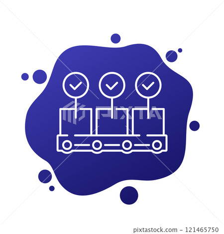 quality control of production icon, line vector quality control of production icon, line vector 121465750