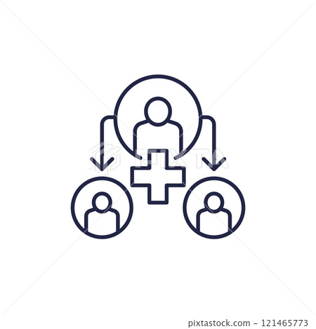 medical referral line icon on white 121465773