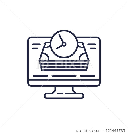 fast money, online loan line icon on white fast money, online loan line icon on white 121465785