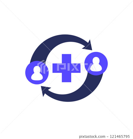 Medical referrals icon on white Medical referrals icon on white 121465795