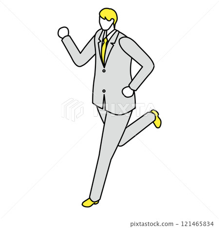Isometric illustration of a man running in a suit 121465834