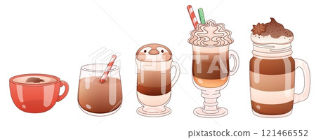 Hot chocolate and coffee drinks collection 121466552