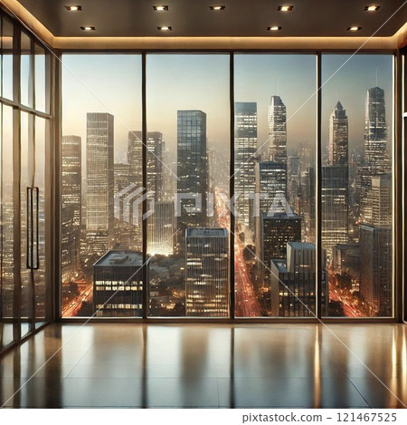 View from an office window in a high-rise building View from an office window in a high-rise building 121467525