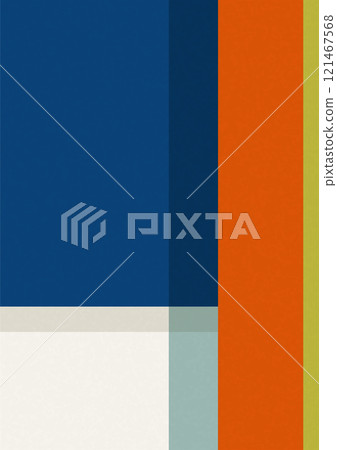 Colorful geometric minimalism background poster. Abstract mid century colorful poster 121467568