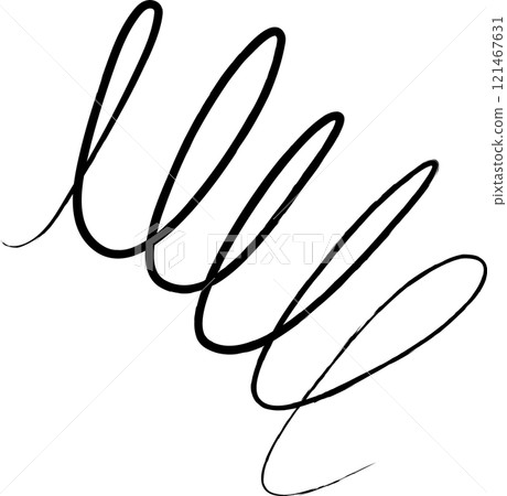 Spiral and swirl brush strokes. Design decoration Spiral and swirl brush strokes. Design decoration 121467631
