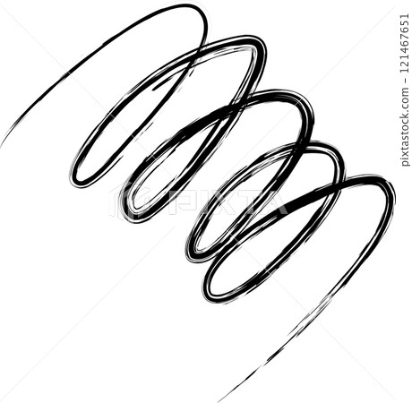 Spiral and swirl brush strokes. Design decoration Spiral and swirl brush strokes. Design decoration 121467651