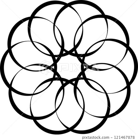 Overlapping circles and round. Graphic overlay design Overlapping circles and round. Graphic overlay design 121467878