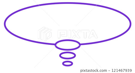 簡單的橢圓形思想泡泡 2（僅限紫色/線圖） 121467939
