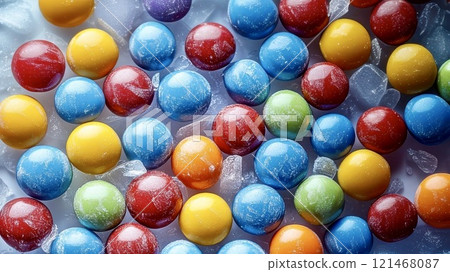 Crispy, frozen candies, freeze-dried candies 121468087