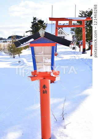 拍攝北海道八雲町東野市東野惠比壽神社境內的冬季風景 拍攝北海道八雲町東野市東野惠比壽神社境內的冬季風景 121468268