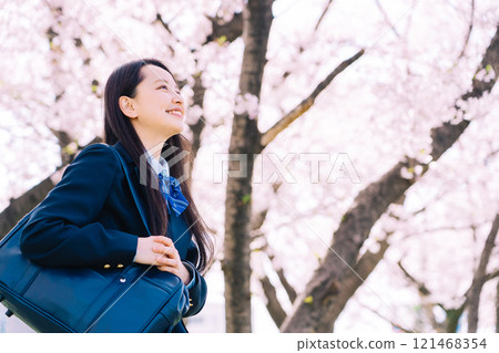 Sakura and school girls 121468354