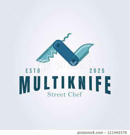 multitool knife logo template illustration design, flat modern multi knife logo symbol icon vector multitool knife logo template illustration design, flat modern multi knife logo symbol icon vector 121468376