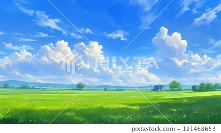 草原和藍天 121468653