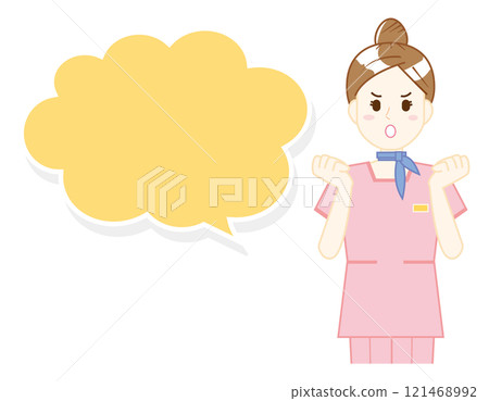 Illustration of a woman serving customers: Beauty advice staff Illustration of a woman serving customers: Beauty advice staff 121468992