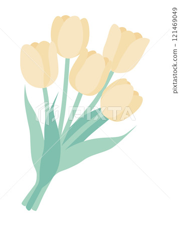 可愛的鬱金香花束的向量圖 121469049