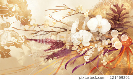 Gorgeous and gorgeous Phalaenopsis orchid decorations - elegant and modern Japanese New Year Gorgeous and gorgeous Phalaenopsis orchid decorations - elegant and modern Japanese New Year 121469201