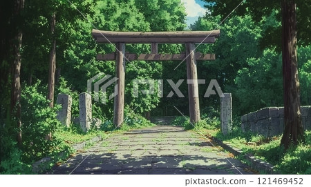 有鳥居的神社風景 121469452