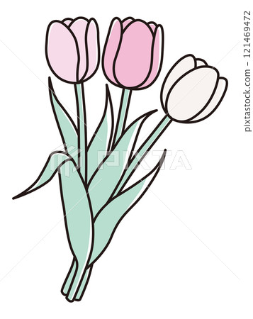 Vector illustration of a cute bouquet of tulips 121469472