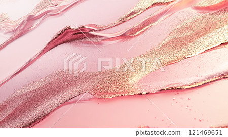 Pink and gold abstract pattern 121469651