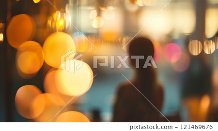 光線模糊下的人物剪影 121469676