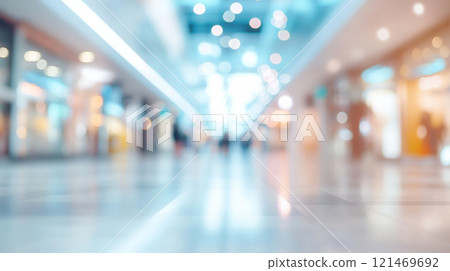 Blurred shopping mall interior 121469692