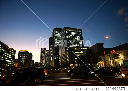 Night view of the city and night driving 121469875