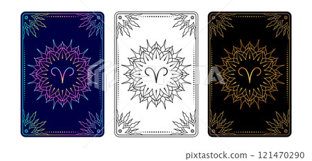Tarot card with Aries zodiac sign Tarot card with Aries zodiac sign 121470290