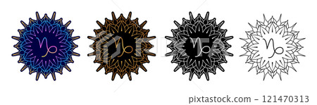 Set of Capricorn zodiac sign Set of Capricorn zodiac sign 121470313